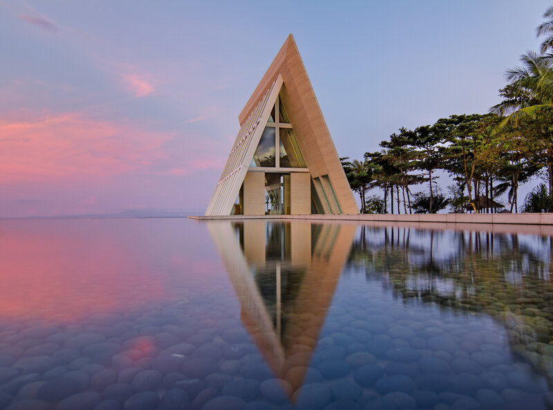 Triangular Chapel by Water