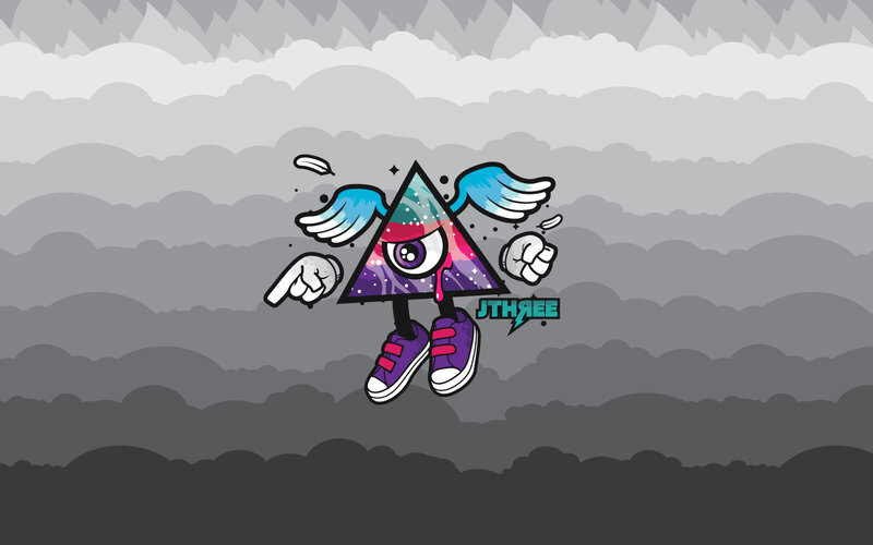 triangular character with wings