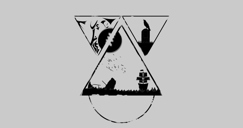 Triangular Logo with Silhouettes