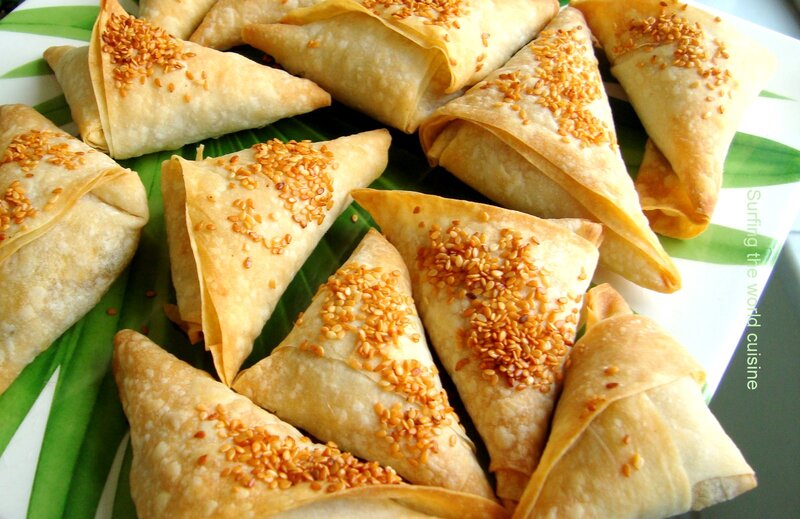 Triangular Pastries with Sesame