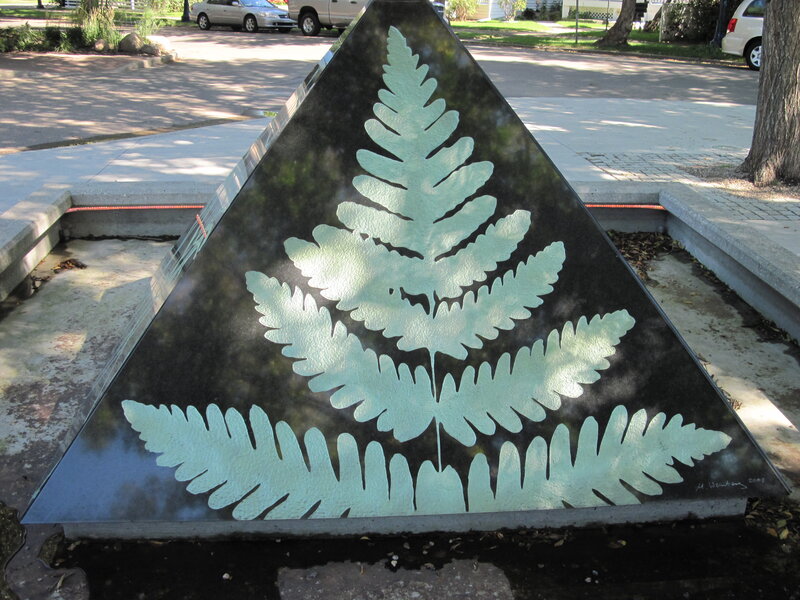 Triangular Sculpture with Fern