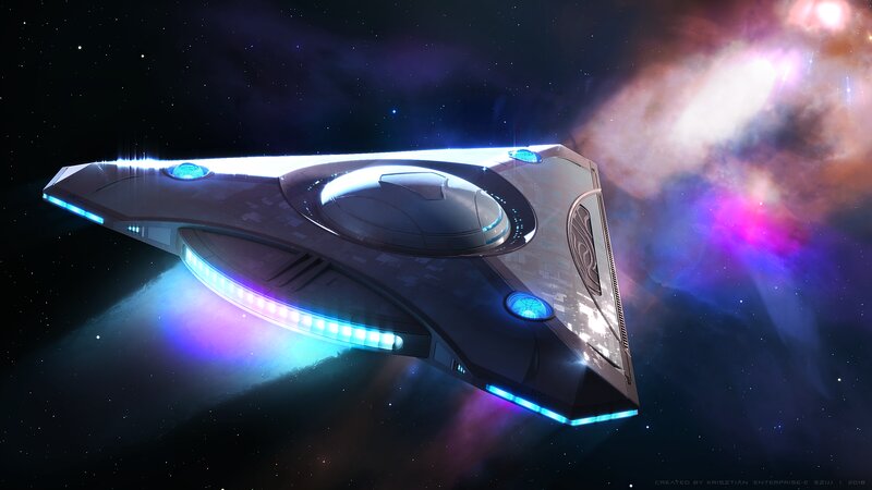 Triangular Spaceship — Purple