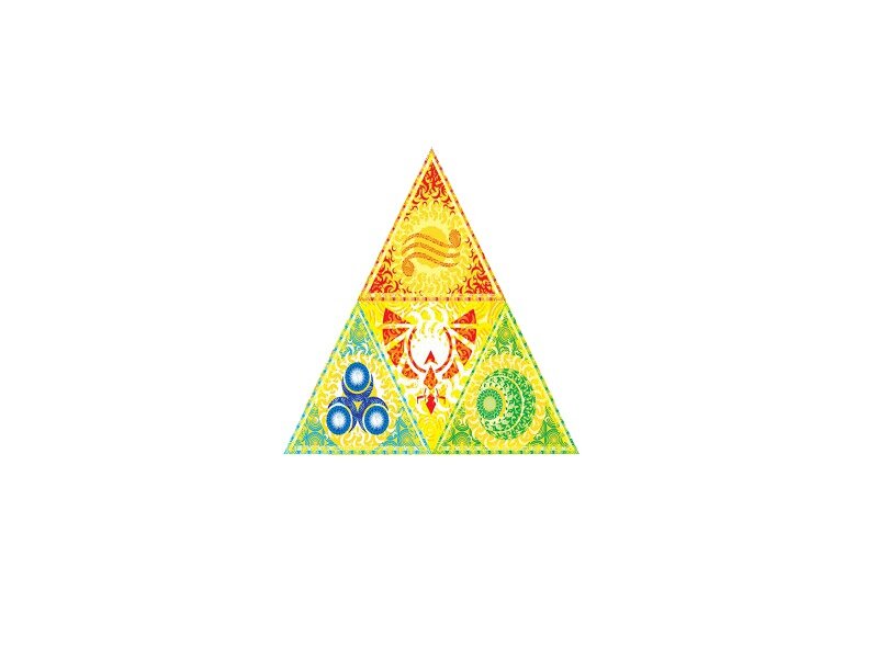 Triangular Symbol with Three Sections