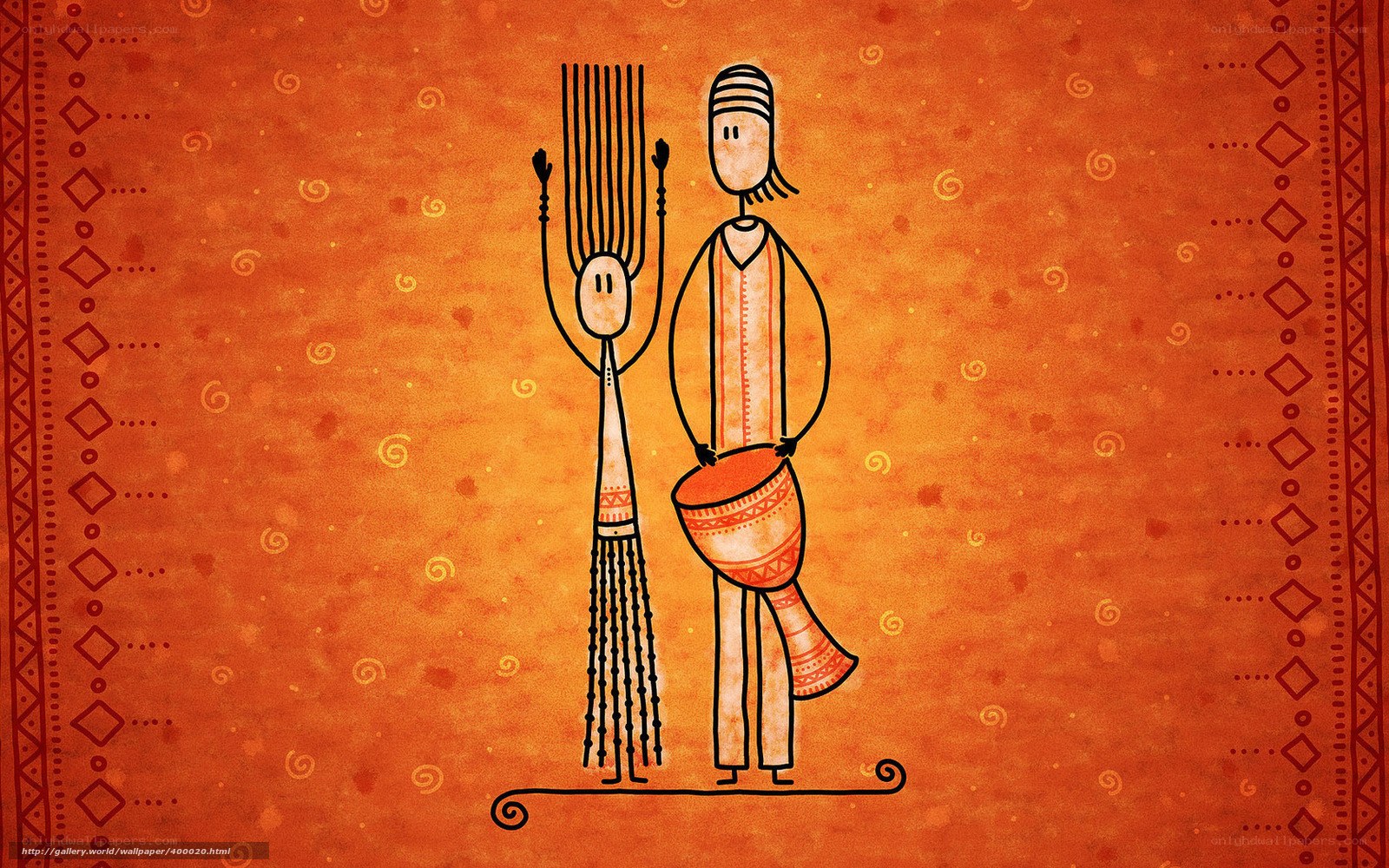 tribal art couple illustration