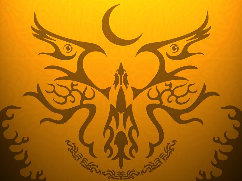 tribal bird skull design