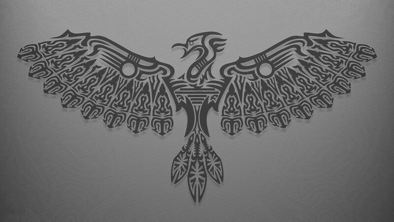 Tribal Bird with Spread Wings