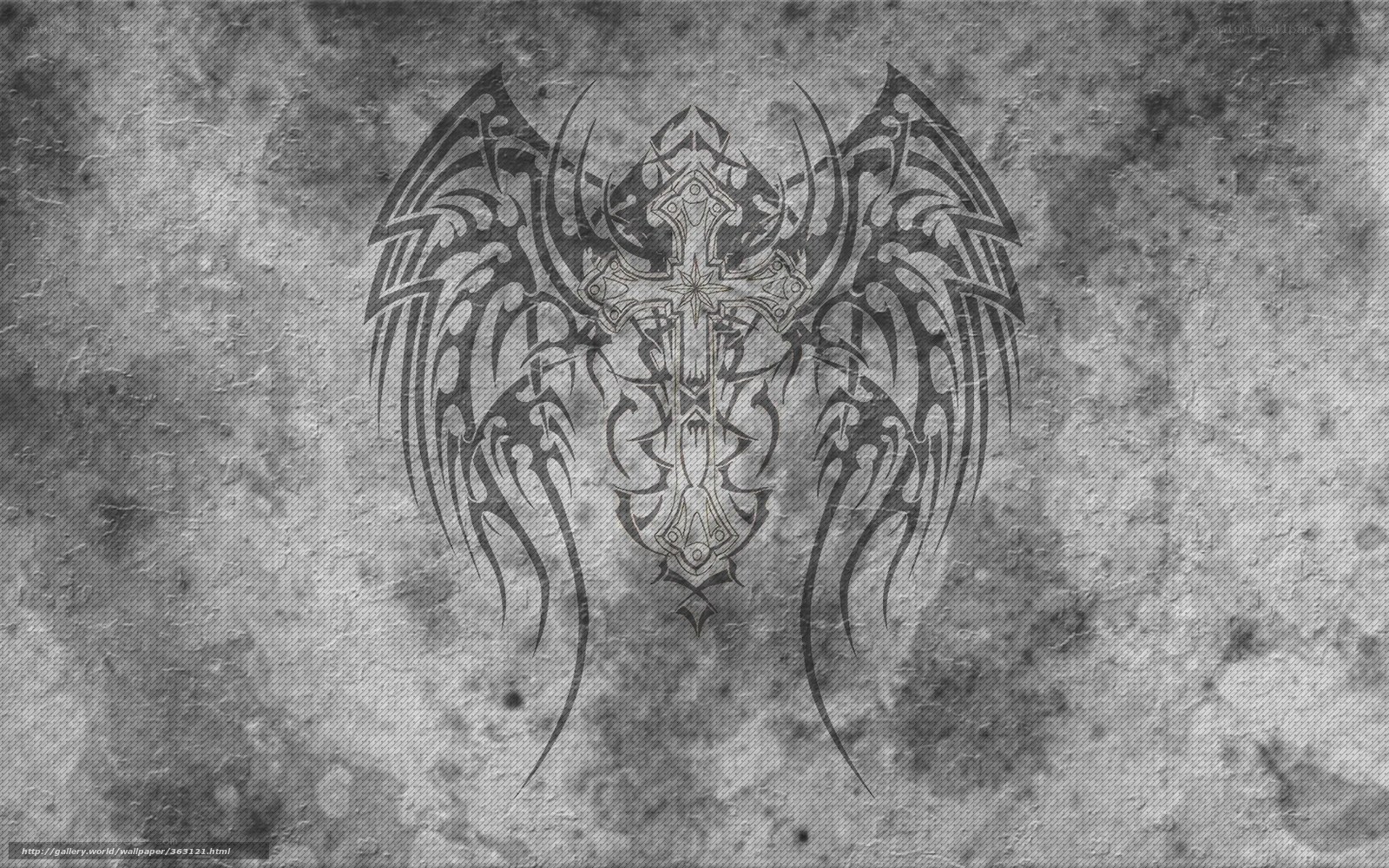 tribal cross with wings design
