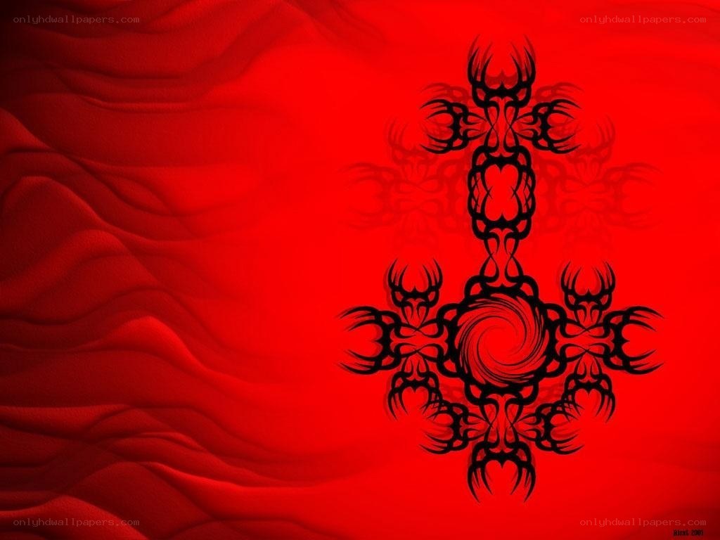 tribal design on red background