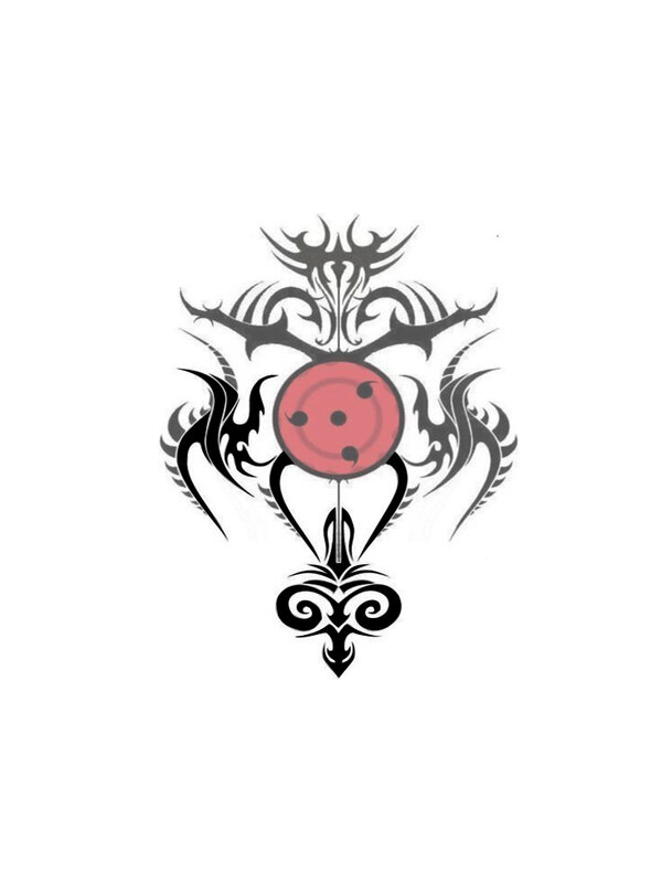 tribal design with red eye symbol