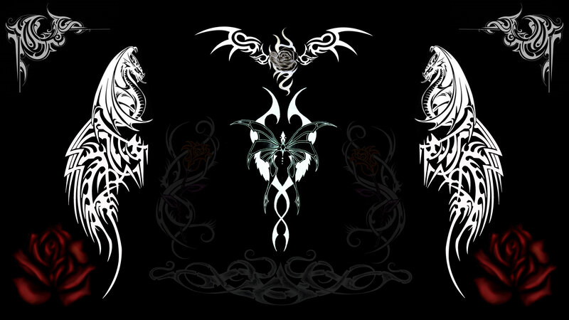 Tribal Dragon and Butterfly