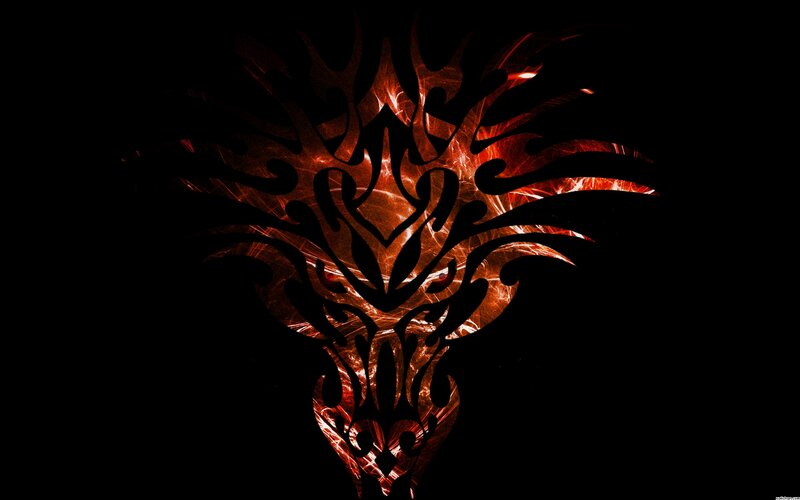Tribal Dragon Design — Black
