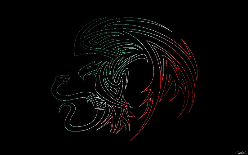 Tribal Dragon Design — Red, Mystical