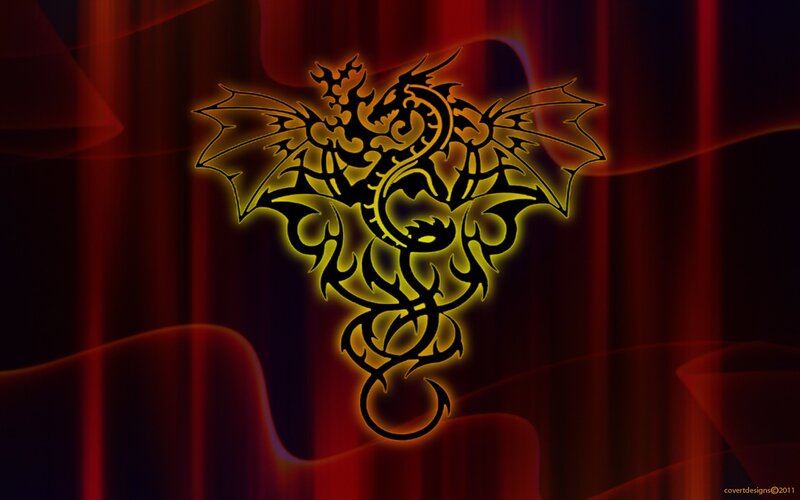 Tribal Dragon Design — Red