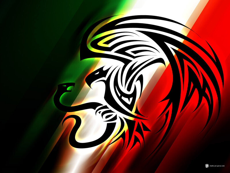 tribal eagle on flag background