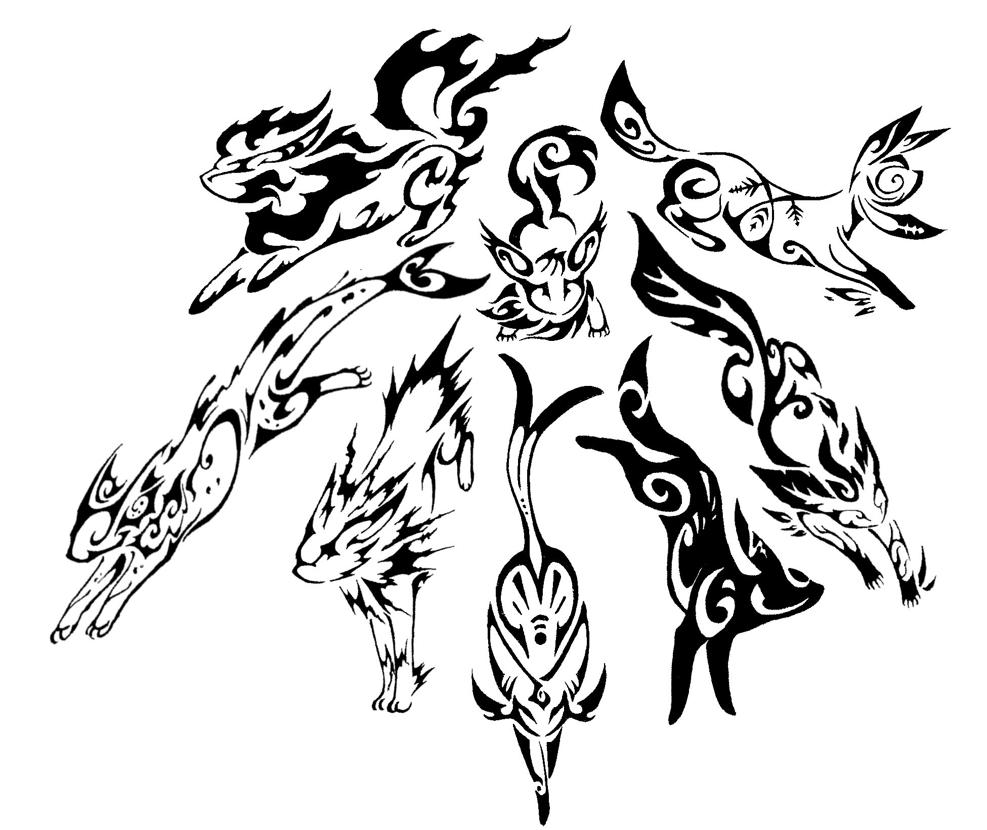 tribal fox designs