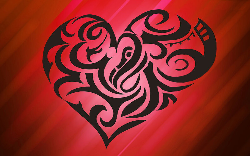 Tribal Heart Design — Red