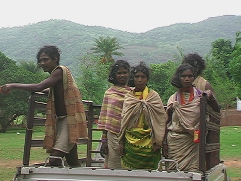 tribal people in truck