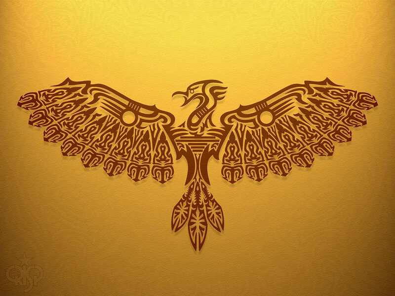 Tribal Phoenix Design — Gold