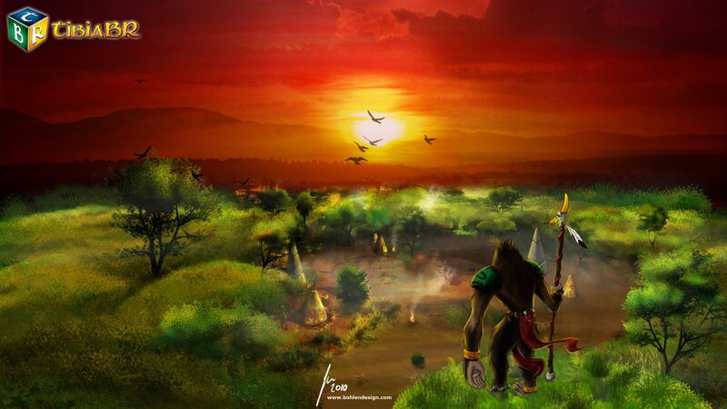 Tribal Warrior at Sunset