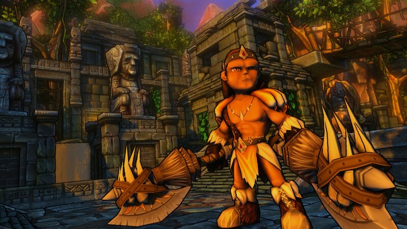 tribal warrior in ancient ruins