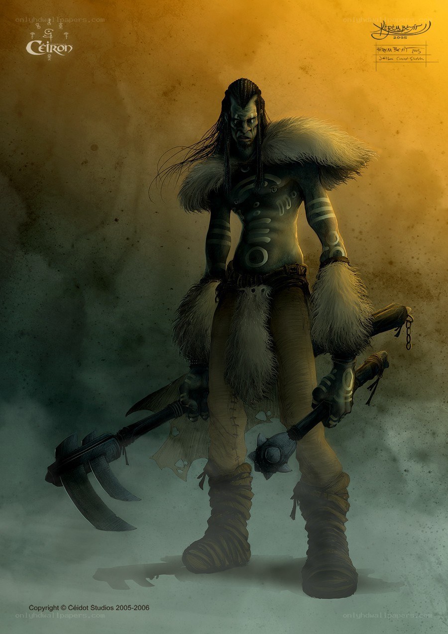 tribal warrior with axe