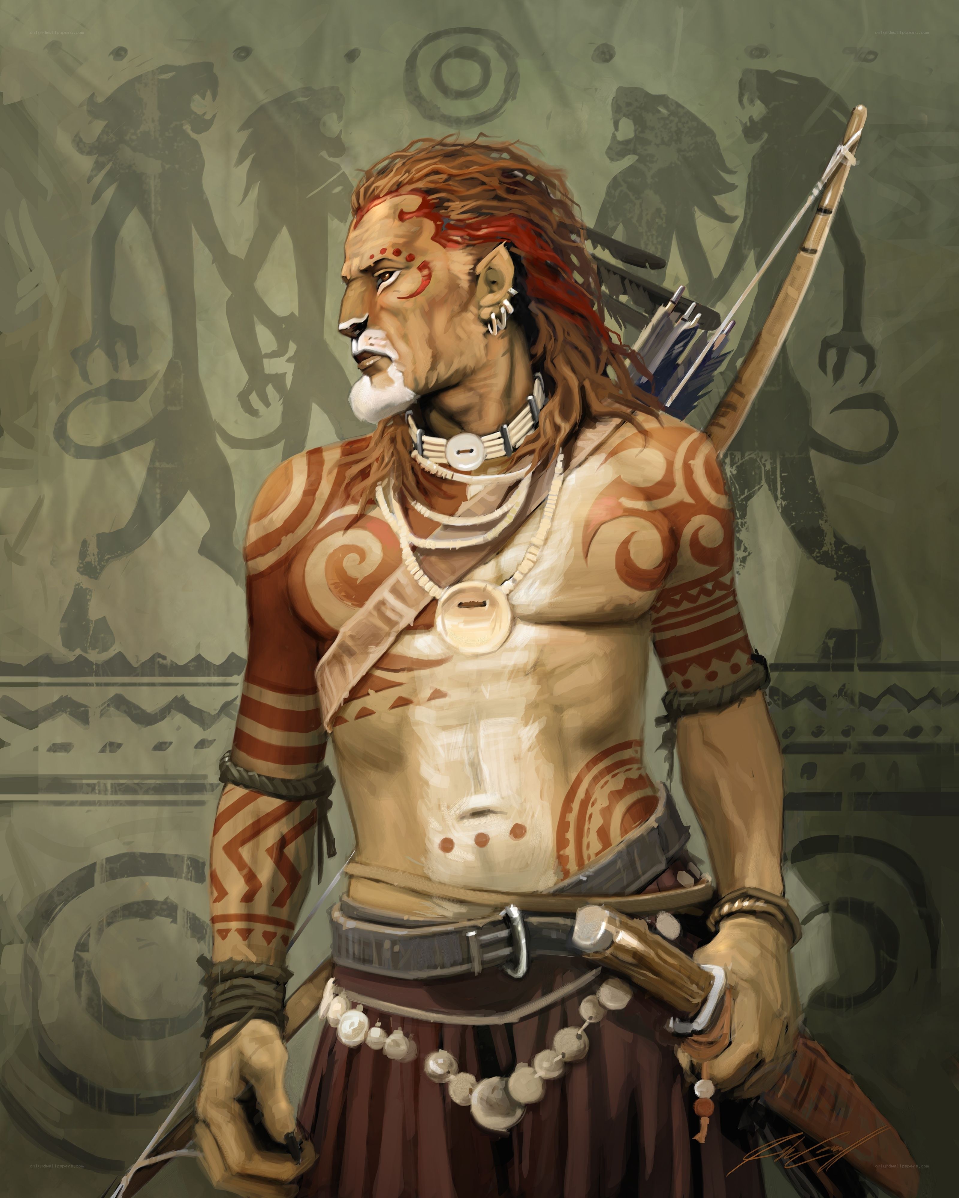 tribal warrior with bow