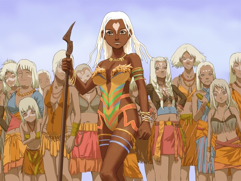 tribal warrior woman with spear