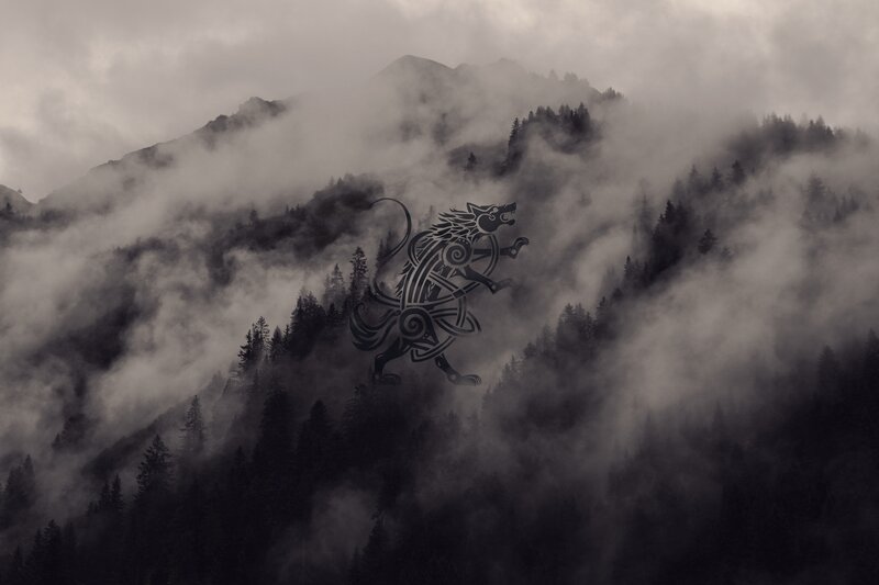 Tribal Wolf Figure