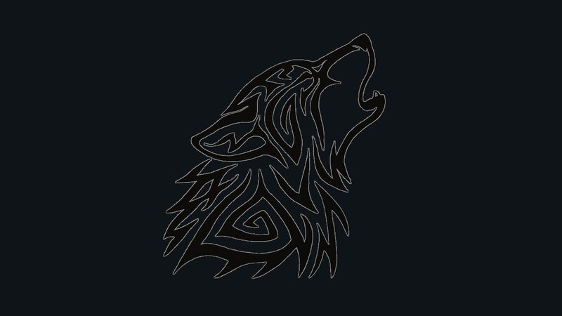 Tribal Wolf Head