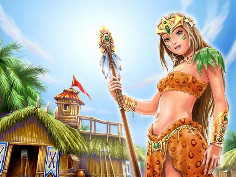 tribal woman with staff