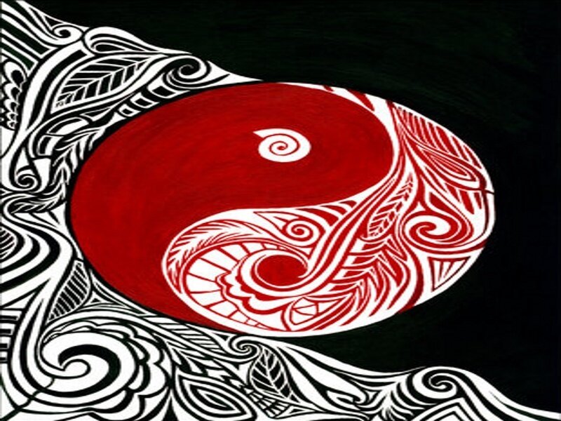 Tribal yin-yang symbol