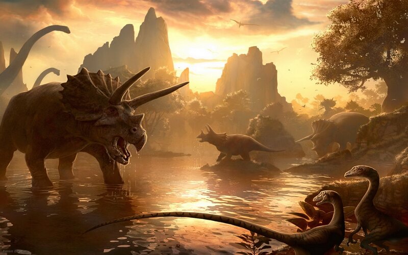 Triceratops in Water