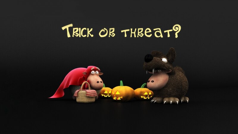 Trick or Threat Halloween Scene