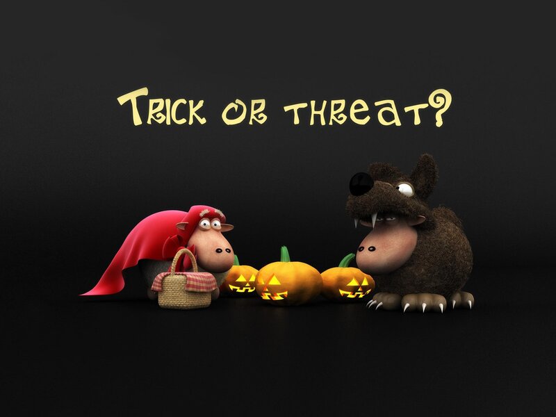 Trick or Threat Halloween Scene