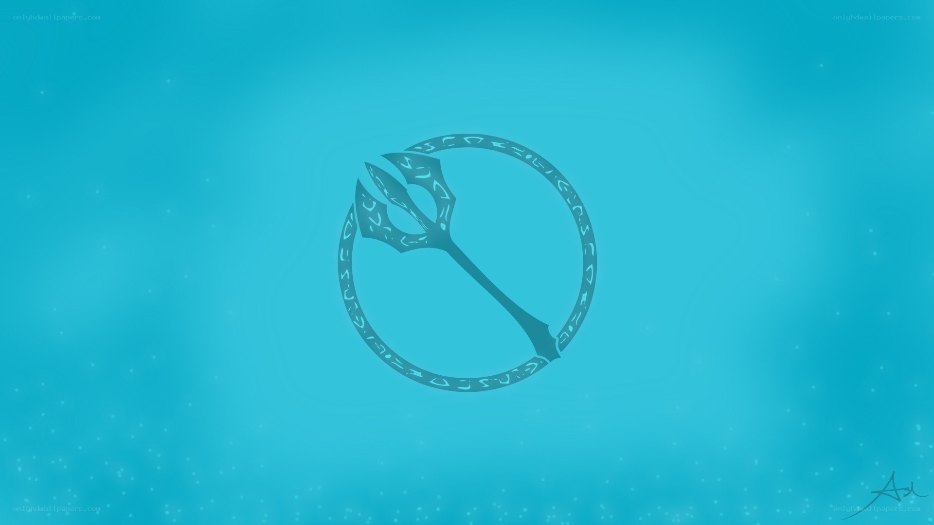 trident symbol in water