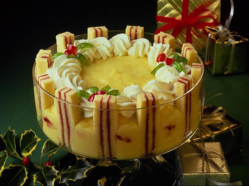 Trifle Dessert in Glass Bowl