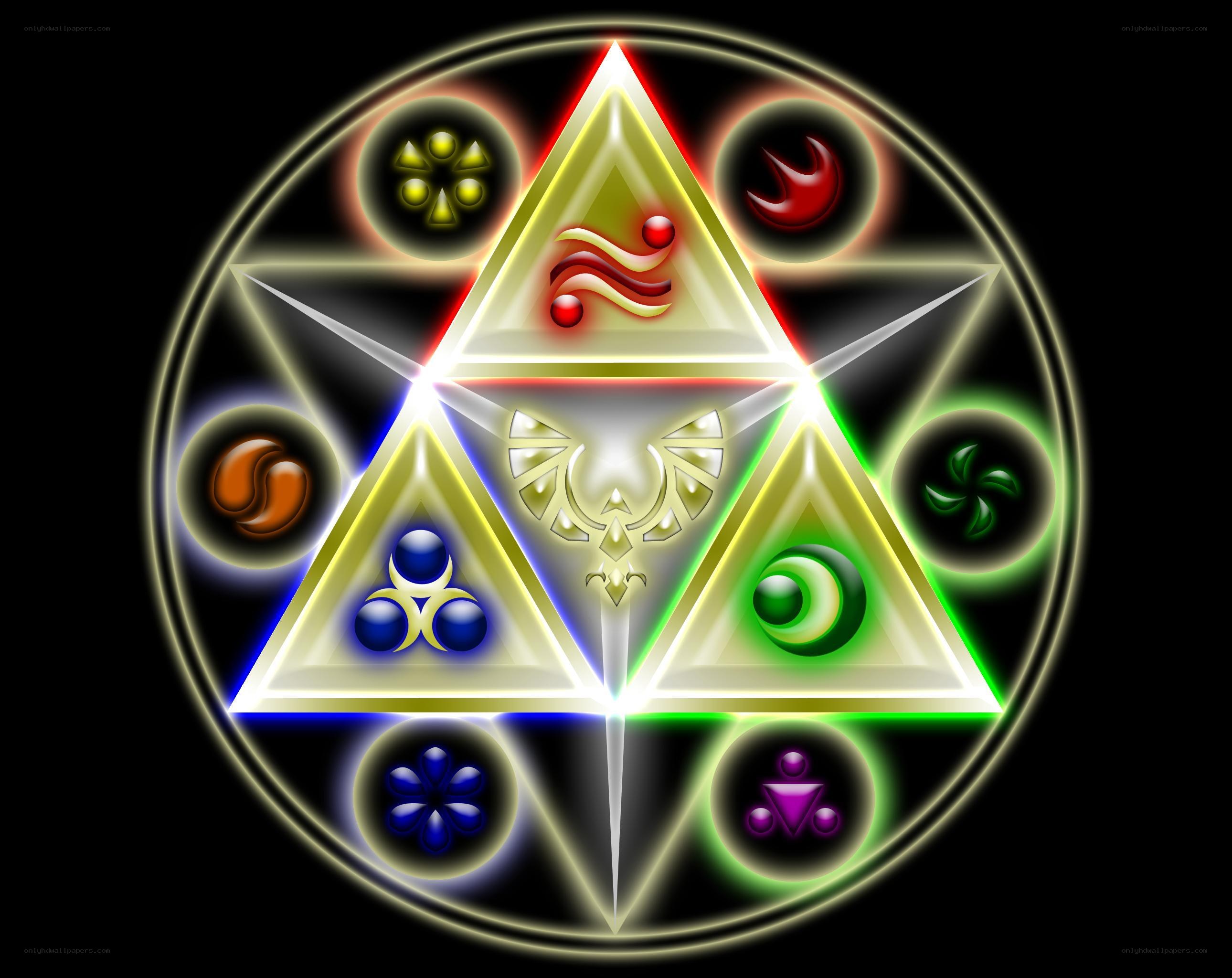 Triforce and elemental symbols