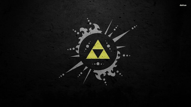 Triforce Symbol — Black, Dark, Digital Art, Splatter