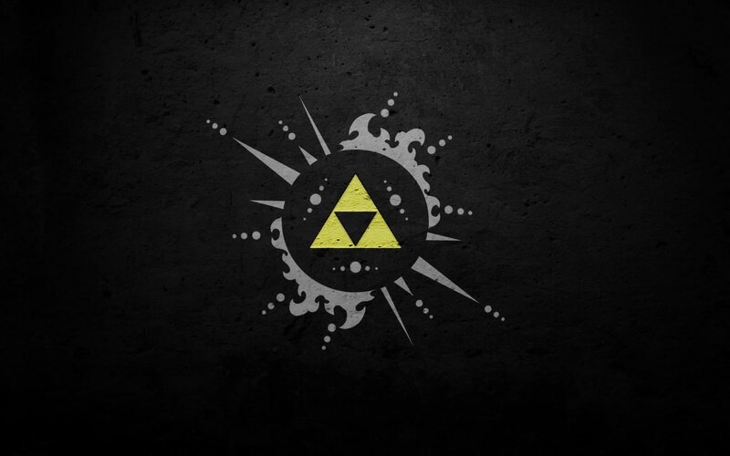Triforce Symbol — Black, Dark, Digital Art