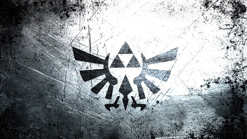 Triforce Symbol — Black, Dramatic, Digital Art, Grunge Texture