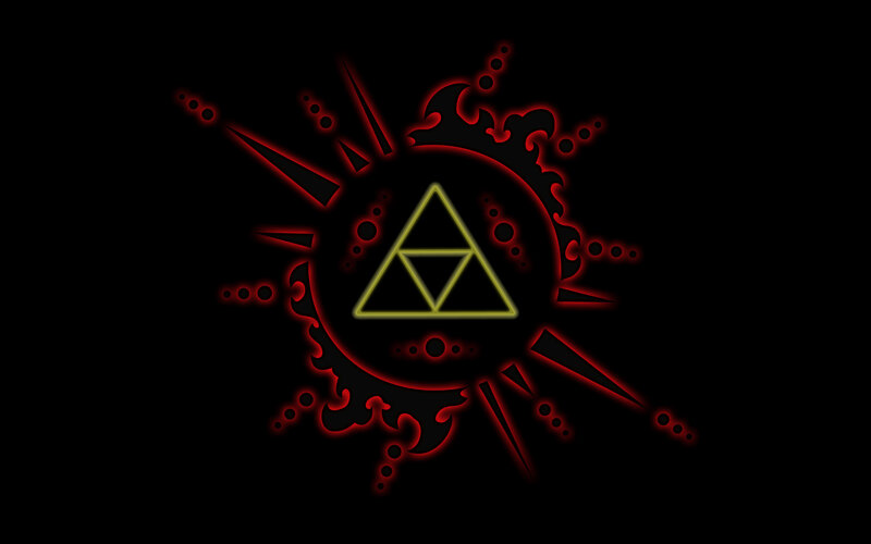 Triforce Symbol — Black, Dramatic, Digital Art, Triangle