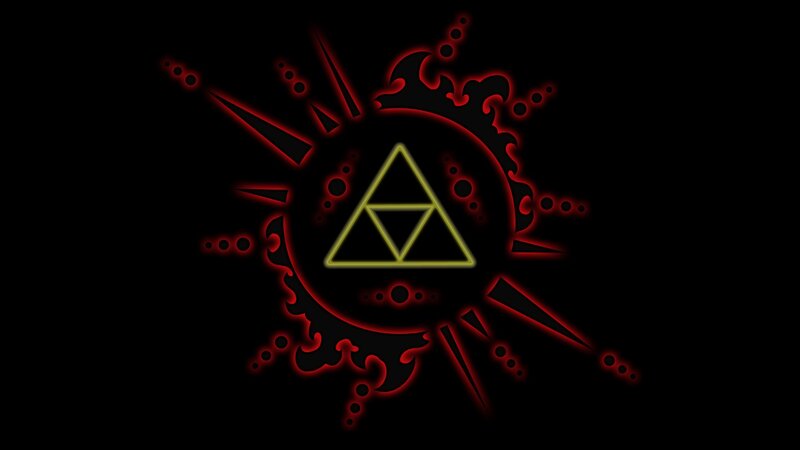 Triforce Symbol — Black, Dramatic
