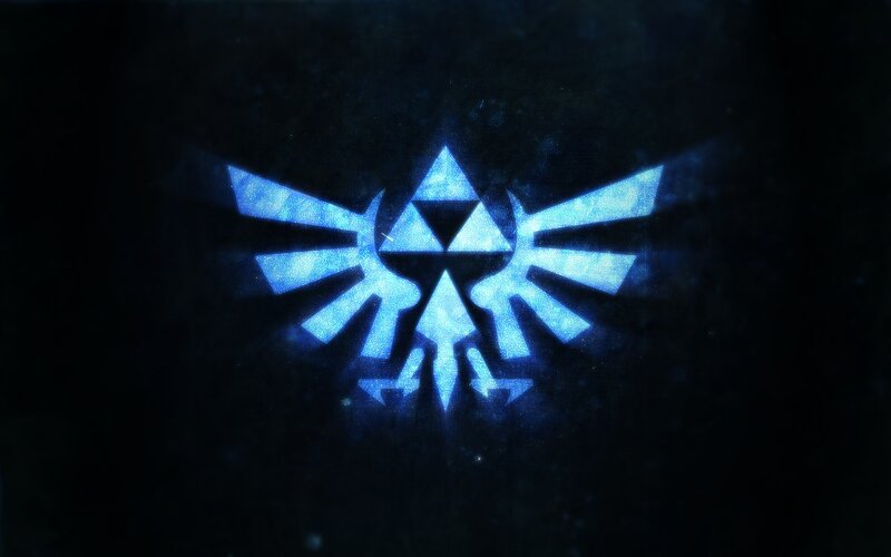 Triforce symbol glowing blue