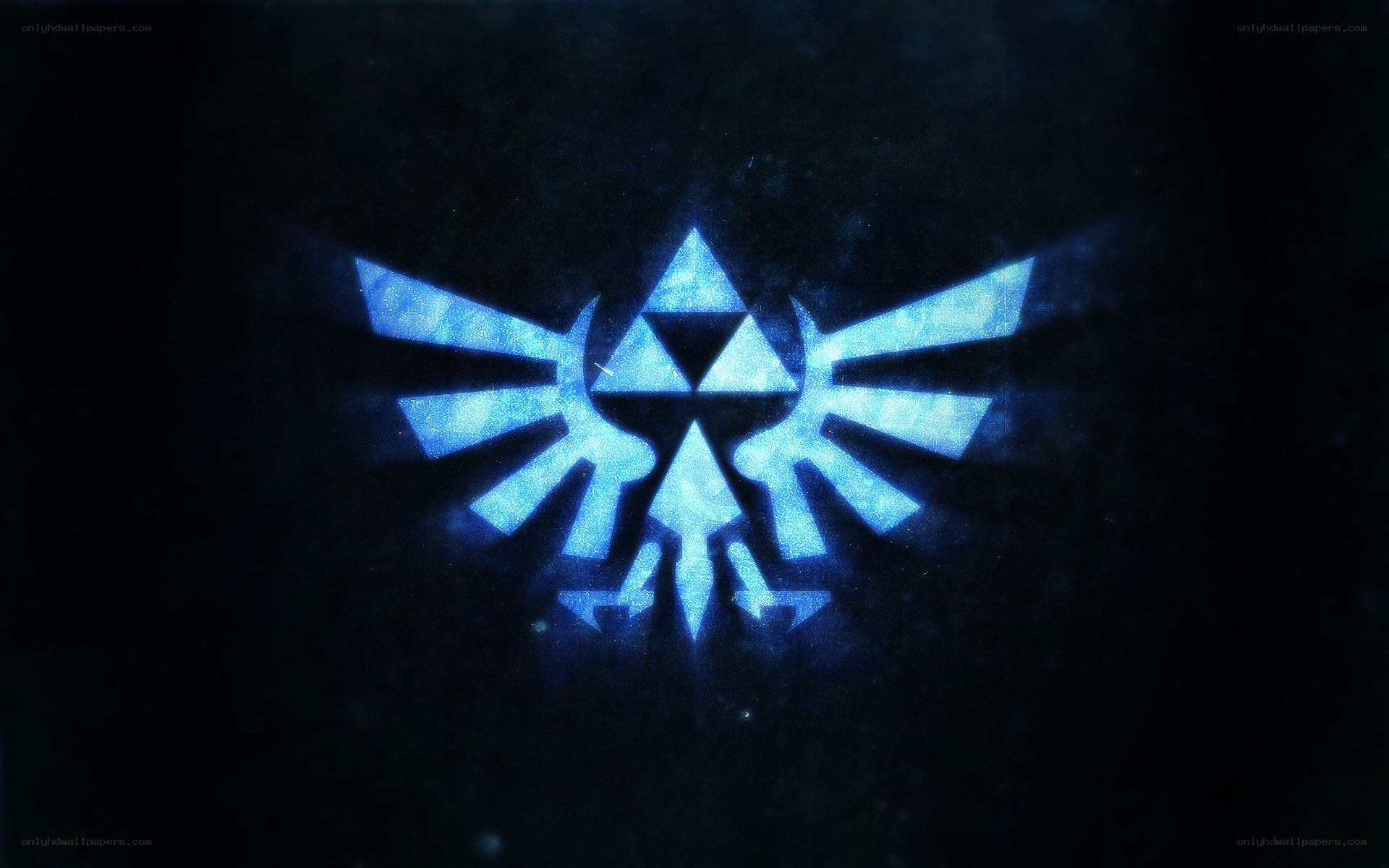 Triforce symbol glowing blue