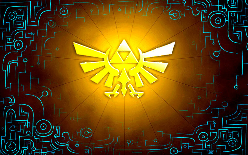Triforce symbol on ancient background