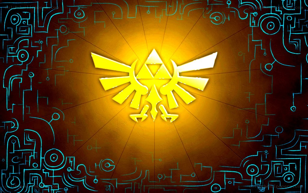 Triforce symbol on ancient background