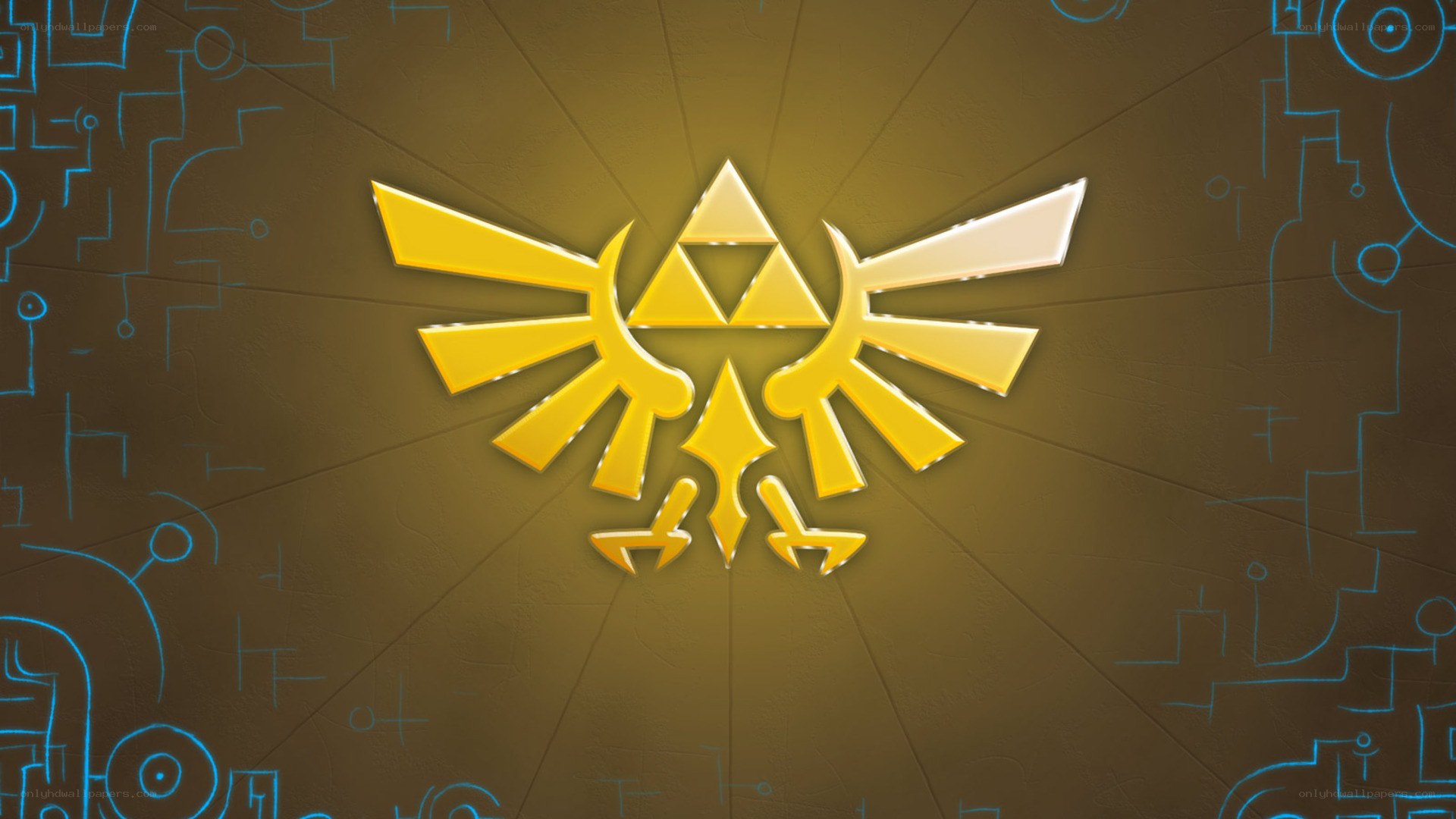 Triforce symbol on ancient wall