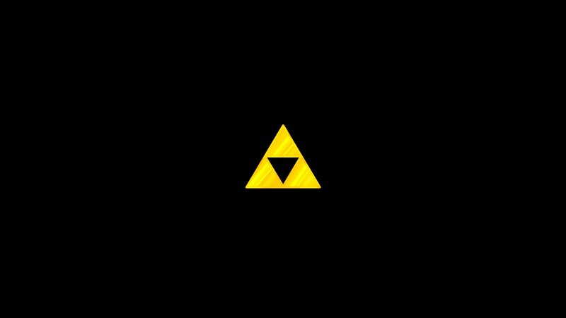 Triforce symbol on black background