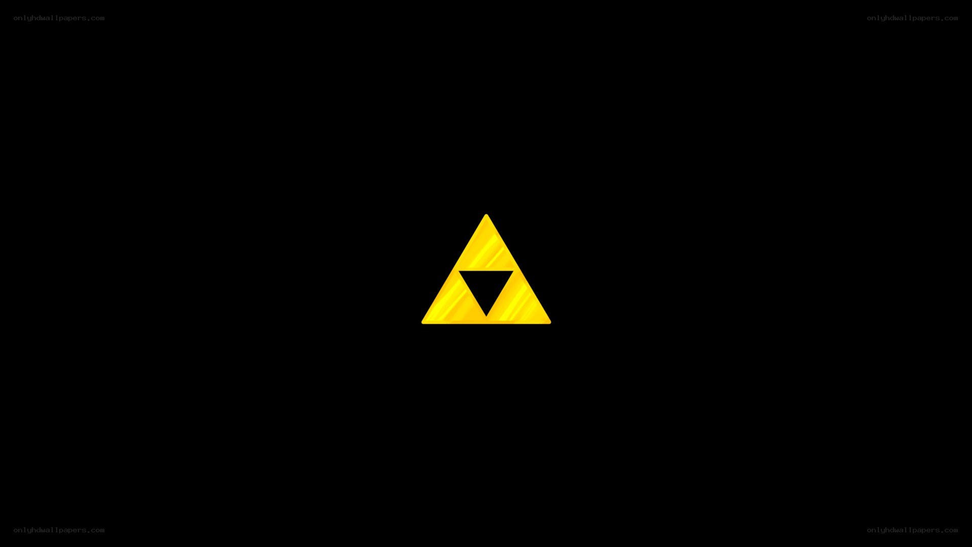 Triforce symbol on black background