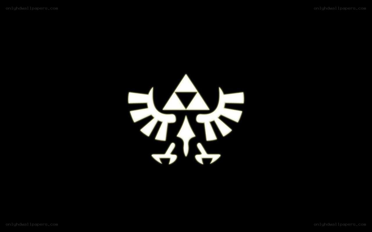 Triforce symbol on black background